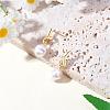 Knot with Imitation Pearl Dangle Stud Earrings JE1099A-5