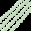 Imitation Jade Solid Color Glass Beads Strands EGLA-A034-J8mm-MD01-2