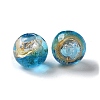 Handmade Gold Sand with Silver Foil Lampwork Beads Strand LAMP-Z007-04B-2