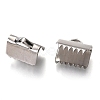 Non-Tarnish 304 Stainless Steel Ribbon Crimp Ends STAS-C018-22P-04-2