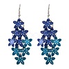 430 Stainless Steel Flower Dangle Earrings EJEW-A137-07P-04-4