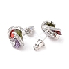 Rack Plating Brass Micro Pave Cubic Zirconia Stud Earrings EJEW-I304-04P-02-2