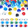 54Pcs 9 Colors Handmade Evil Eye Lampwork Beads LAMP-TA0001-57-1