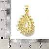 Rack Plating Brass Micro Pave Cubic Zirconia Pendant KK-H485-39G-01-3
