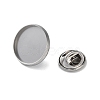 304 Stainless Steel Flat Round Brooch Brooch Base Settings STAS-S172-10A-P-2