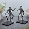 Assembled Rectangle PS Plastic Action Figure Display Stands with Adjustable Iron Support Arm ODIS-WH0100-12A-4