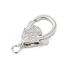 Brass Micro Pave Clear Cubic Zirconia Lobster Claw Clasps KK-P299-04P-2