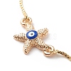 Crystal Rhinestone Link with Enamel Evil Eye Slider Bracelet BJEW-JB08629-5