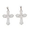 Brass Micro Pave Clear Cubic Zirconia Pendants CU-CBA7E9C-12B-P-1