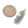 Natural Mixed Gemstone Copper Wire Wrapped Double Terminal Pointed Pendants PALLOY-JF02547-2