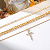 Alloy Crystal Crystal Rhinestone Cross Pendant 3-
Layer Necklaces for Women FS-WG64AC3-01-3