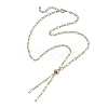 2Pcs Adejustabel Two Tone 304 Stainless Steel Oval Link Chains Necklace Making AJEW-JB01666-2