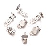 Iron Clip-on Earring Settings X-IFIN-R204-09-3