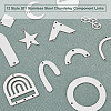 12Pcs 12 Style 201 Stainless Steel Chandelier Component Links STAS-UN0022-66-3