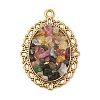 3Pcs 3 Colors Natural Multicolor Tourmaline Chip Pendants PALLOY-JF03037-3
