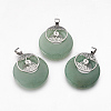 Natural Green Aventurine Pendants KK-F751-B13-1