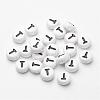 Acrylic Horizontal Hole Letter Beads X-PL37C9070-T-1
