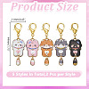 10Pcs 5 Styles Cat Alloy Enamel Pendant Locking Stitch Markers HJEW-HY00108-2