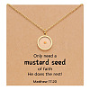 Flat Round 201 Stainless Steel Mustard Seed Pendant Necklaces for Women WG511AE-09-1