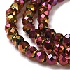 Electroplate Glass Beads Strands GLAA-H021-01A-FP10-4