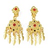 Bohemia Zinc Alloy Rhinestone Clip-on Earrings EJEW-C089-02C-G-1