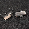 Tarnish Resistant 304 Stainless Steel Ribbon Crimp Ends STAS-M250-10-1