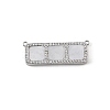 Brass Micro Pave Clear Cubic Zirconia Connector Charms CU-CBA30E8-01P-A02-1