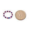 4Pcs 4 Style Independence Day Glass Seed Stretch Finger Rings Set with Brass Star Beaded for Women RJEW-TA00065-5