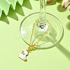 Alloy Enamel Rabbit Cup Pendant Decorations HJEW-JM01753-02-2