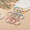 10Pcs 10 Color Handmade Polymer Clay Disc Surfer Stretch Bracelets Set BJEW-JB08873-2