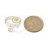 Natural Shell Heart Cuff Ring RJEW-JR00644-02-3