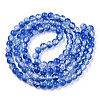 Two-Tone Crackle Baking Paint Transparent Glass Beads Strands CCG-T004-8mm-04-3