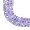 Electroplate Glass Beads Strands GLAA-Q105-02-4