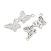Brass Micro Pave Clear Cubic Zirconia Connector Charms CU-CBA908F-04P-06-2