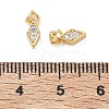 Brass Micro Pave Clear Cubic Zirconia Charms KK-C172-24G-3