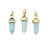 Natural Mixed Gemstone Double Terminal Pointed Pendant G-H097-01G-2