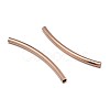 Brass Curved Tube Beads KK-F0317-12RG-NR-1