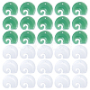 60Pcs 2 Colors Imitation Jade Glass Pendants GLAA-PH0001-96-1