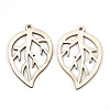 Undyed Wood Pendants X-WOOD-T008-35-2