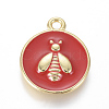 Golden Plated Brass Enamel Pendants KK-F807-03-G-2