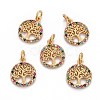 Brass Micro Pave Cubic Zirconia Charms X-ZIRC-L070-45G-1