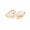 Brass Micro Pave Clear Cubic Zirconia Charms KK-T062-159G-NF-3