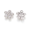 5-Petal Brass Micro Pave Clear Cubic Zirconia Bead Caps ZIRC-G153-41P-2