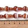 Natural Banded Agate 3-Hole Guru Bead Strands G-K149-57-2