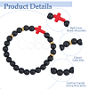 8Pcs 8 Colors Dyed Synthetic Turquoise Cross Beaded Stretch Bracelets Set BJEW-FI0001-27-4