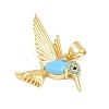 Brass Micro Pave Sky Blue Cubic Zirconia Pendants CU-CBA4A93-01E-G-2