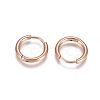 304 Stainless Steel Huggie Hoop Earrings EJEW-G272-02-10mm-RG-2