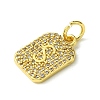 Rack Plating Brass Micro Pave Clear Cubic Zirconia Charms KK-G501-01S-G-2