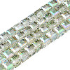 Electroplate Transparent Glass Beads Strands EGLA-N002-28-C02-1