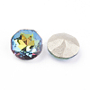 Pointed Back & Back Plated Glass Rhinestone Cabochons RGLA-J012-8mm-001VM-2